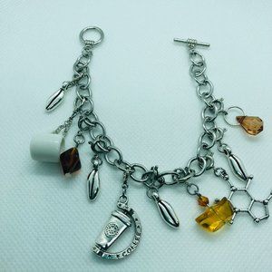 Coffee Lovers Caffeine Charm Toggle Bracelet